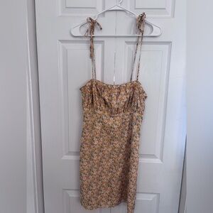 Forever 21 Strapless Floral Dress - Orange and White